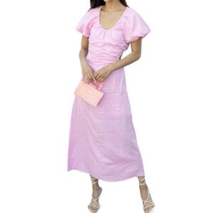 NWT Sanctuary pink long dress short sleeves women’s size large